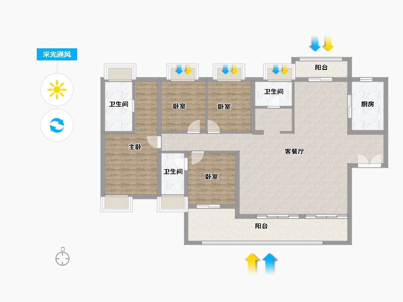 广东省-阳江市-绿地-148.00-户型库-采光通风