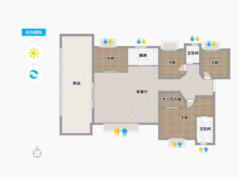 贵州省-贵阳市-贵阳花语墅-146.40-户型库-采光通风