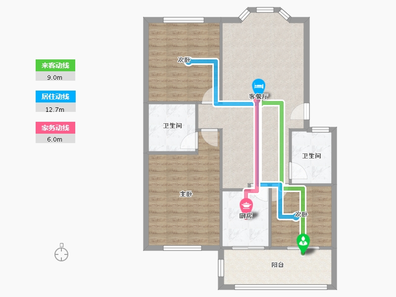 四川省-成都市-西南交大智能小区二期-105.00-户型库-动静线