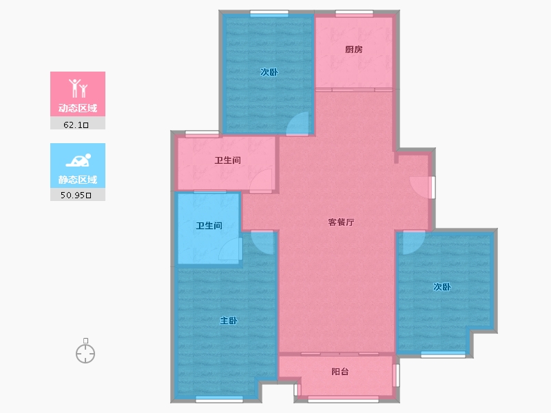 江苏省-苏州市-新湖明珠城紫桂苑东区-100.80-户型库-动静分区