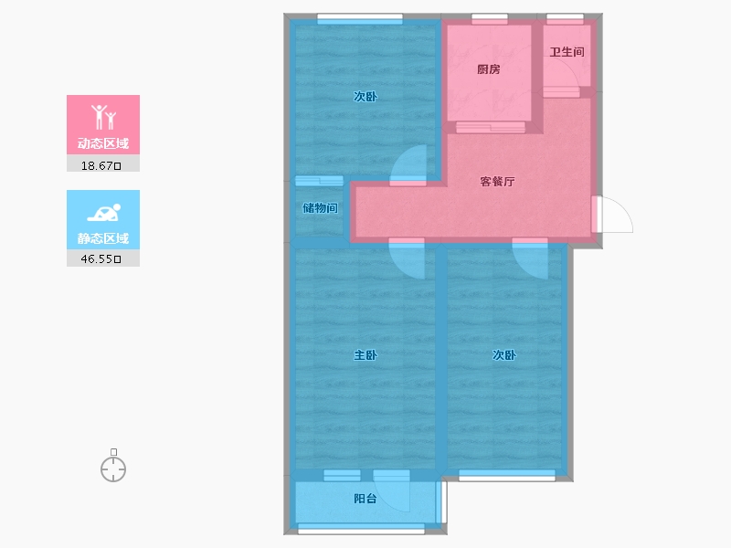 北京-北京市-科春社区-78.00-户型库-动静分区