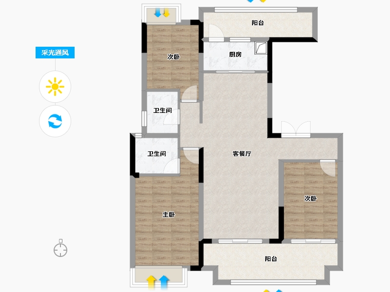 湖北省-恩施土家族苗族自治州-龙凤生态城安澜园-120.00-户型库-采光通风