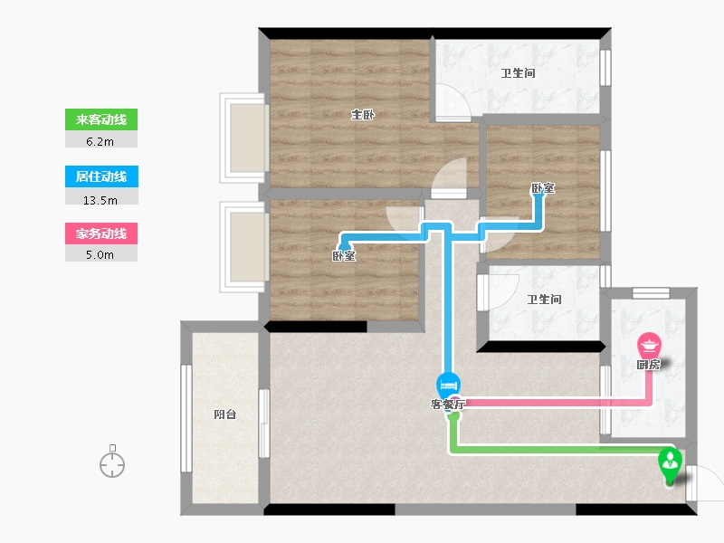 江西省-九江市-凯旋城南区-83.64-户型库-动静线