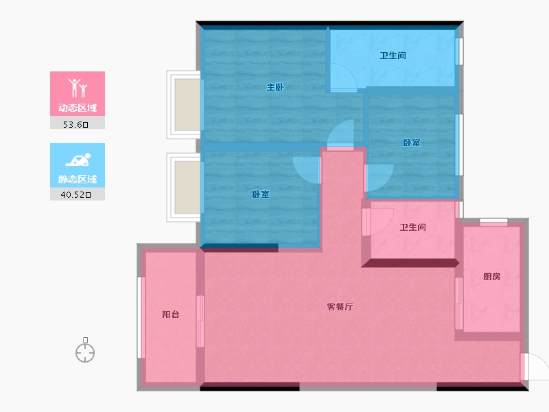 江西省-九江市-凯旋城南区-83.64-户型库-动静分区