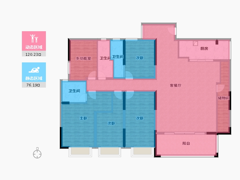 广东省-汕头市-龙禧公寓-183.00-户型库-动静分区