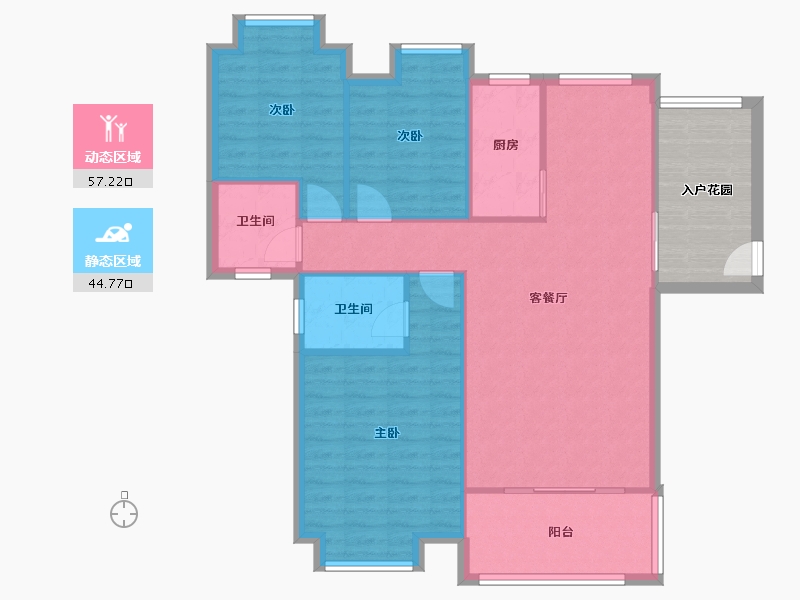 广东省-中山市-龙光海悦城邦-95.67-户型库-动静分区