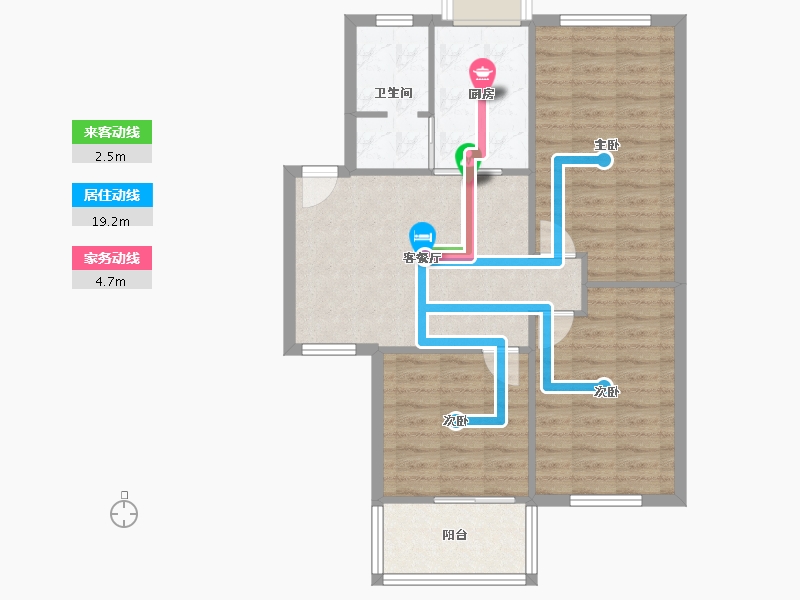 湖北省-武汉市-梨花园小区-75.00-户型库-动静线