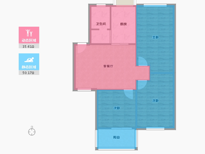 湖北省-武汉市-梨花园小区-75.00-户型库-动静分区