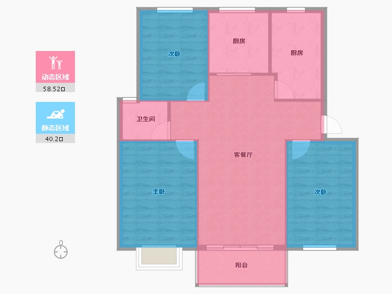 浙江省-绍兴市-美龙家园-106.00-户型库-动静分区