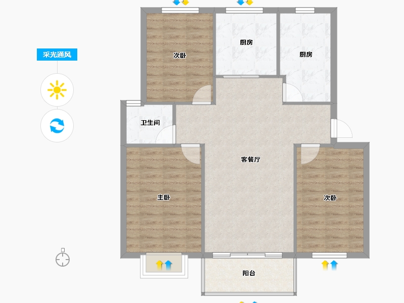 浙江省-绍兴市-美龙家园-106.00-户型库-采光通风