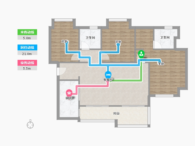 四川省-眉山市-天府恒大文化旅游城-96.95-户型库-动静线