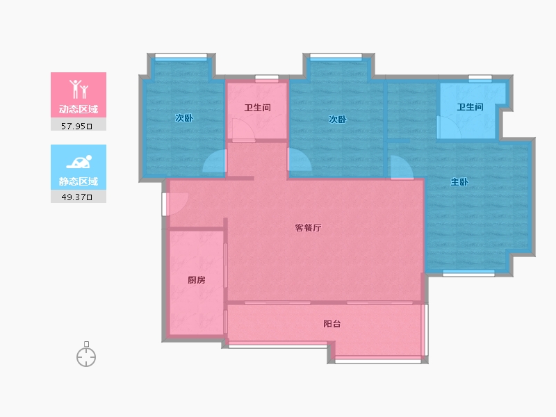 四川省-眉山市-天府恒大文化旅游城-96.95-户型库-动静分区