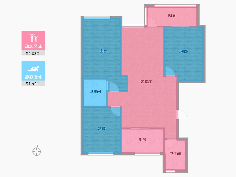 浙江省-台州市-嘉和名苑-106.42-户型库-动静分区