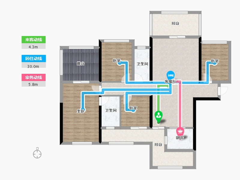 广西壮族自治区-钦州市-正元及第尊府-114.99-户型库-动静线