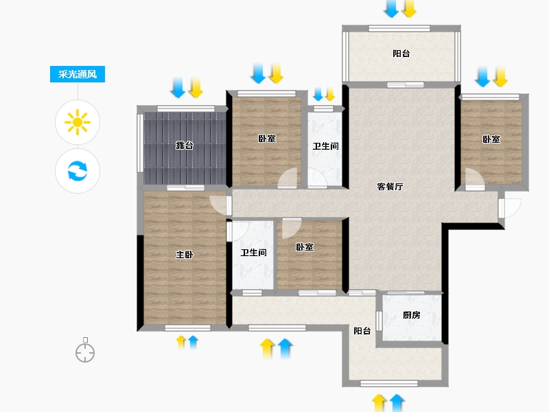 广西壮族自治区-钦州市-正元及第尊府-114.99-户型库-采光通风