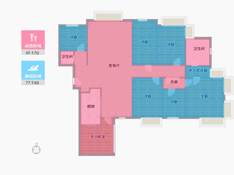 宁夏回族自治区-银川市-溪城华府-160.00-户型库-动静分区