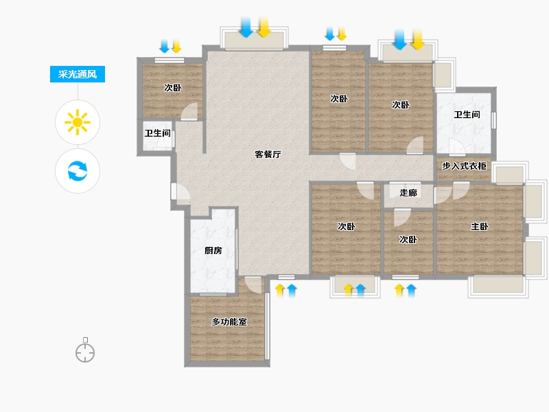 宁夏回族自治区-银川市-溪城华府-160.00-户型库-采光通风