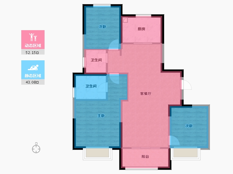 甘肃省-临夏回族自治州-令牌锦绣嘉园-98.00-户型库-动静分区