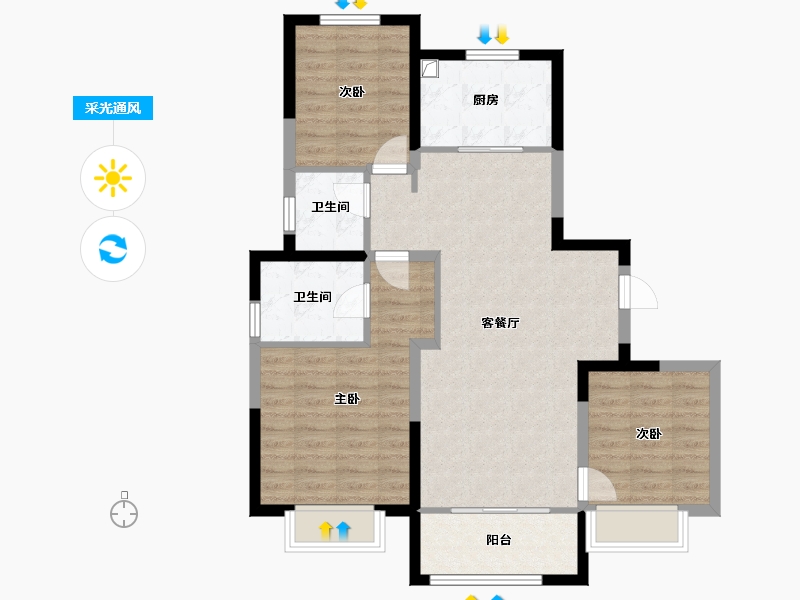 甘肃省-临夏回族自治州-令牌锦绣嘉园-98.00-户型库-采光通风