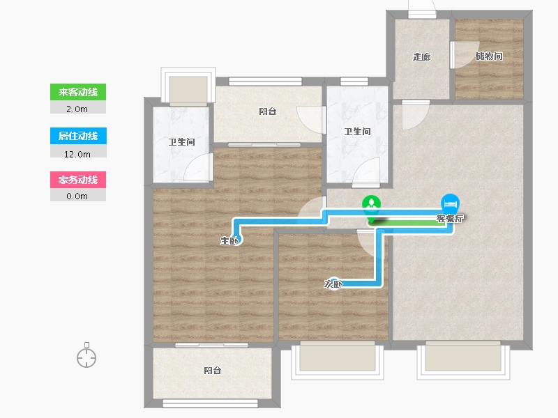 福建省-福州市-正荣润园-85.60-户型库-动静线