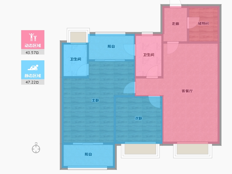 福建省-福州市-正荣润园-85.60-户型库-动静分区