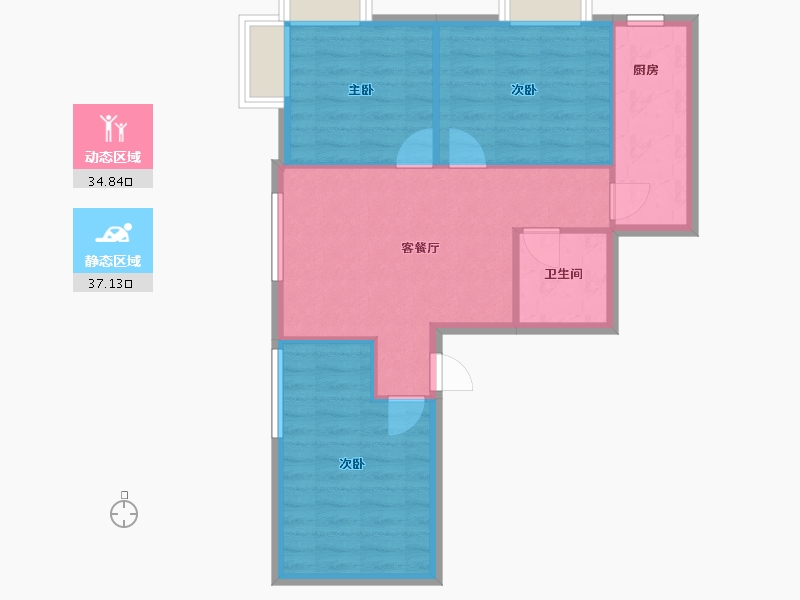 辽宁省-沈阳市-宝地铭郡-78.40-户型库-动静分区