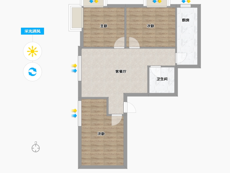 辽宁省-沈阳市-宝地铭郡-78.40-户型库-采光通风