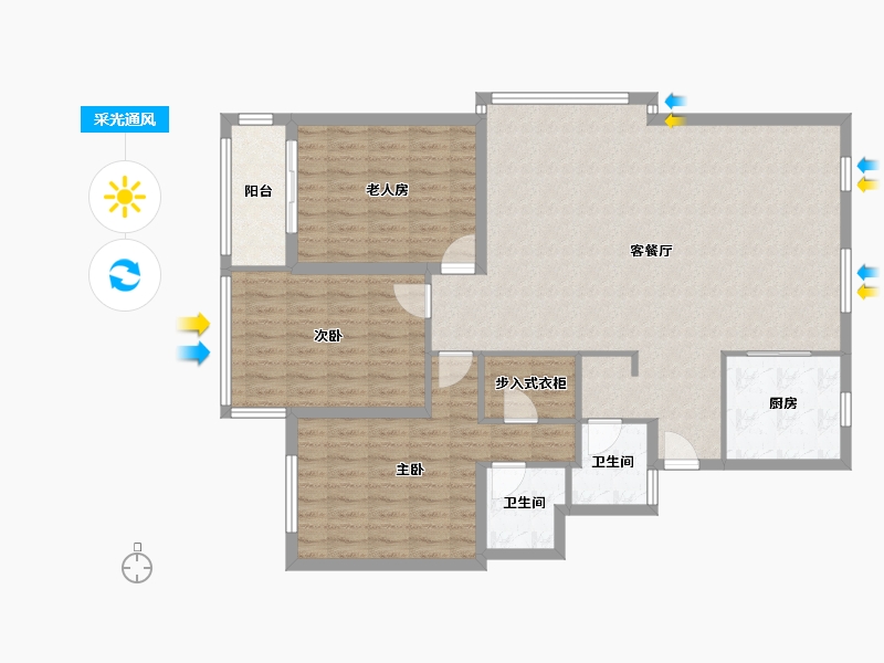 浙江省-绍兴市-望江公寓-117.08-户型库-采光通风