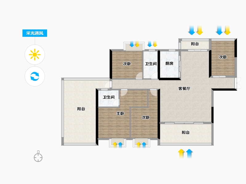 湖南省-益阳市-城建城市之光-150.00-户型库-采光通风