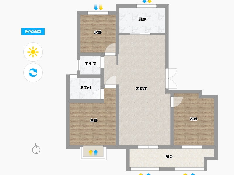 河北省-邢台市-天一上城-100.00-户型库-采光通风