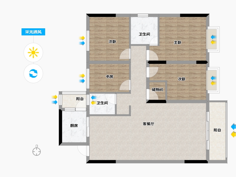 广西壮族自治区-河池市-东谋新城-122.28-户型库-采光通风