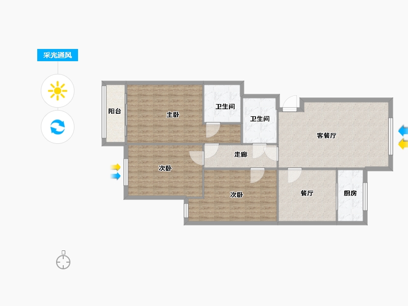 河北省-邯郸市-今日佳园-115.89-户型库-采光通风