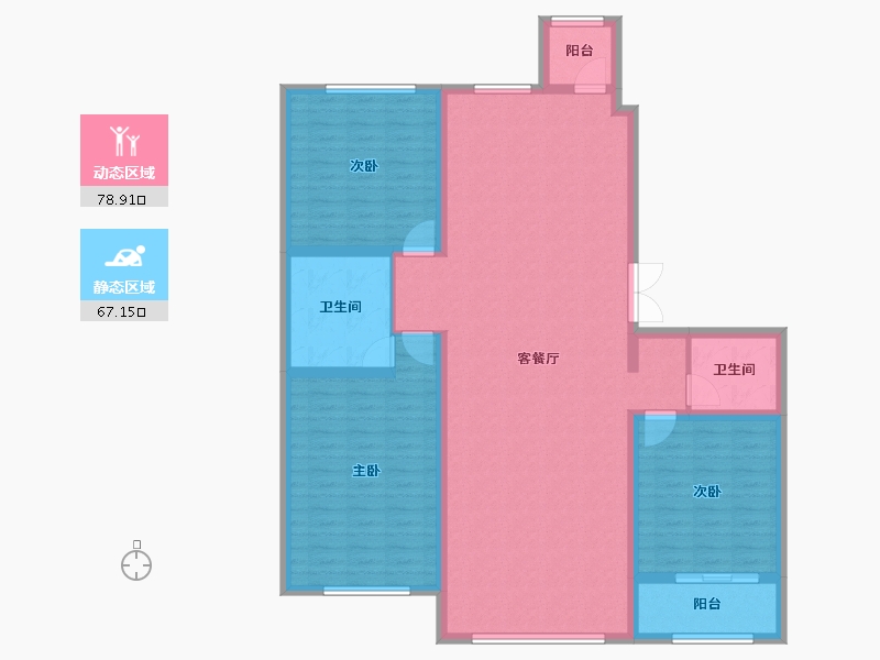 内蒙古自治区-乌兰察布市-云中郡-149.93-户型库-动静分区