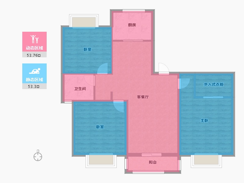 江苏省-连云港市-恒润郁洲府-96.47-户型库-动静分区