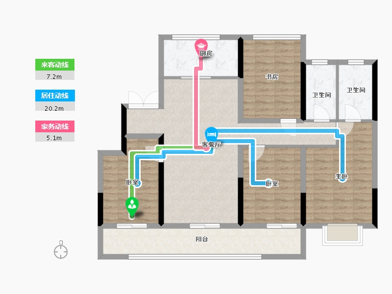 浙江省-温州市-锦悦府西苑-109.60-户型库-动静线