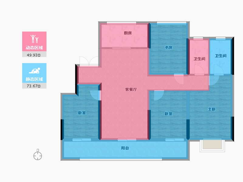 浙江省-温州市-锦悦府西苑-109.60-户型库-动静分区