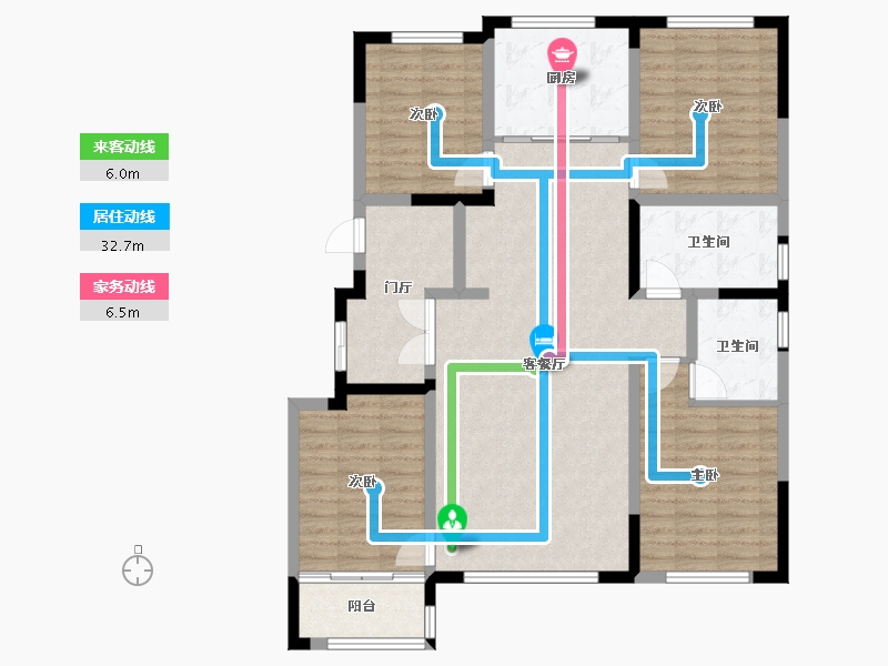 山东省-淄博市-橡树玫瑰城-116.80-户型库-动静线