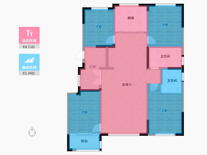 山东省-淄博市-橡树玫瑰城-116.80-户型库-动静分区