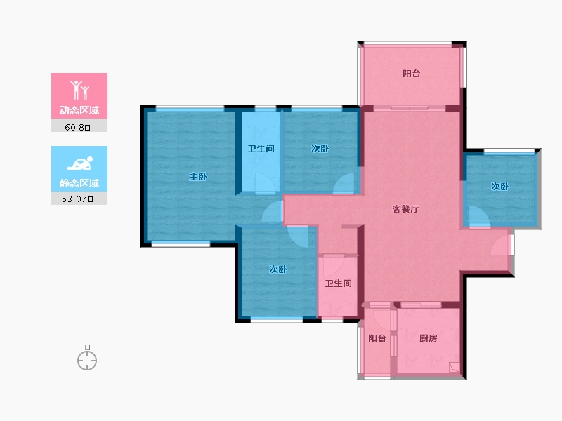 广东省-湛江市-城市海悦花园-88.00-户型库-动静分区