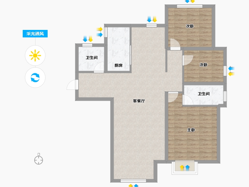 河北省-保定市-东湖尚品-104.00-户型库-采光通风