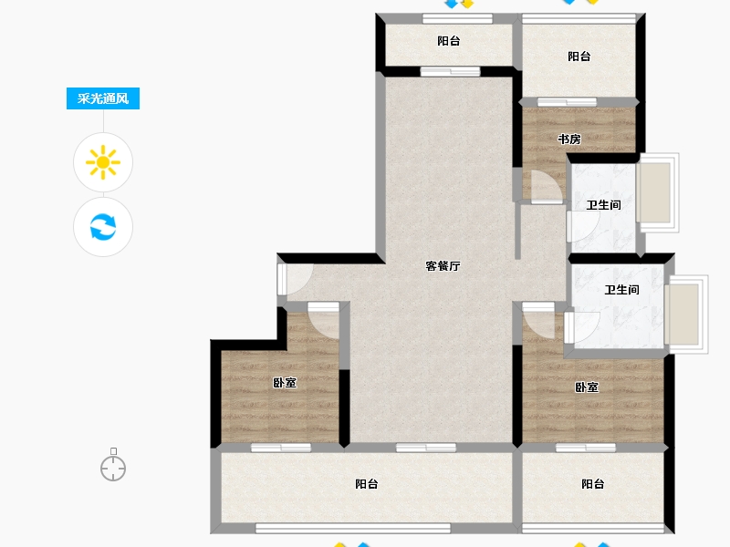 河南省-焦作市-远创郡望府-98.00-户型库-采光通风