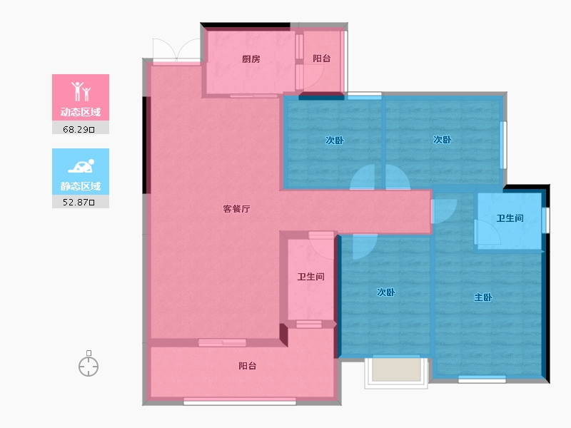 广西壮族自治区-玉林市-现代豪庭-100.80-户型库-动静分区