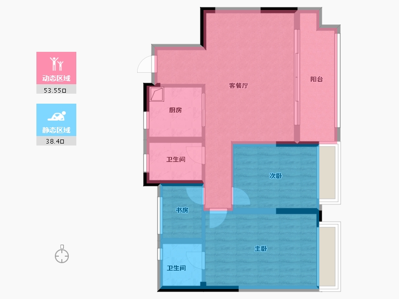 安徽省-淮北市-淮海绿地21城-82.00-户型库-动静分区