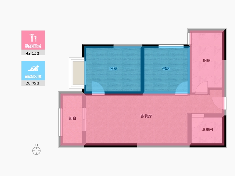 河北省-石家庄市-航天新佳园住宅小区2期-60.72-户型库-动静分区