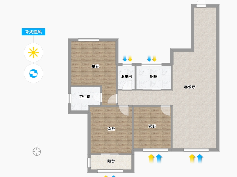 广西壮族自治区-桂林市-金达花园-101.60-户型库-采光通风