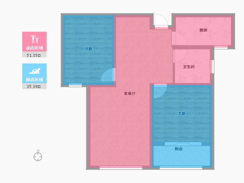 山东省-济南市-东汇景苑-77.60-户型库-动静分区