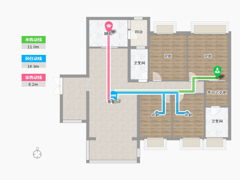 广西壮族自治区-贵港市-贵港市港城花园-143.00-户型库-动静线