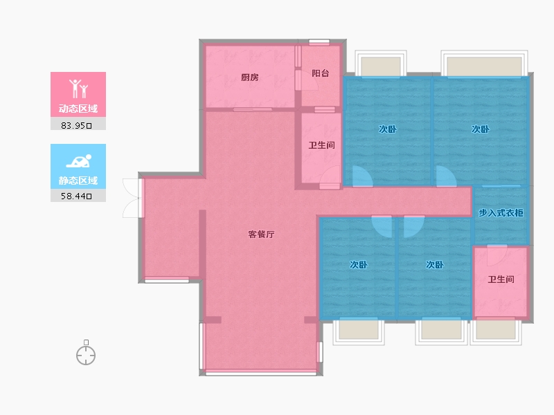 广西壮族自治区-贵港市-贵港市港城花园-143.00-户型库-动静分区