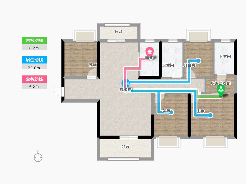 湖南省-衡阳市-美的金科檀樾-103.20-户型库-动静线