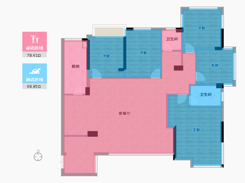 湖南省-怀化市-万江帝景-127.77-户型库-动静分区